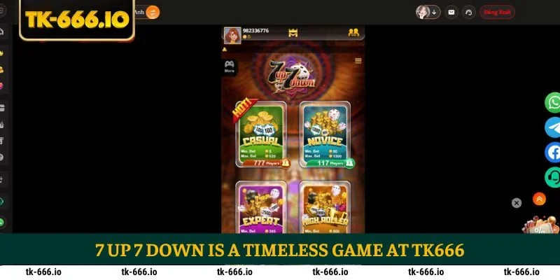 7 Up 7 Down is a timeless game at TK666