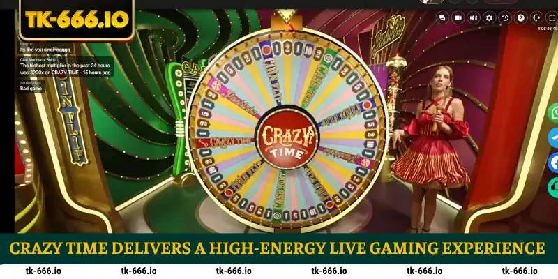 Crazy Time delivers a high-energy live gaming experience
