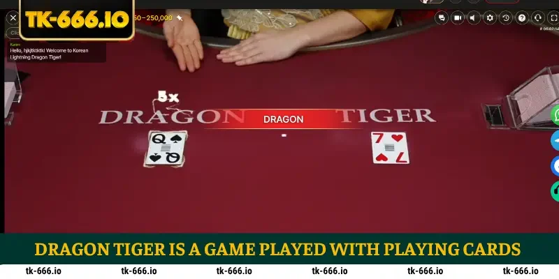 Dragon Tiger is a game played with playing cards