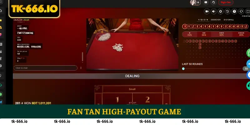Fan Tan high-payout game