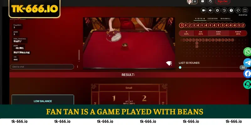 Fan Tan is a game played with beans