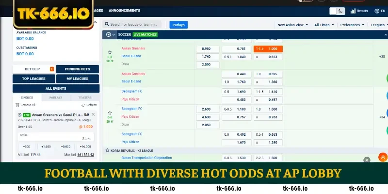 Football with diverse hot odds at AP lobby