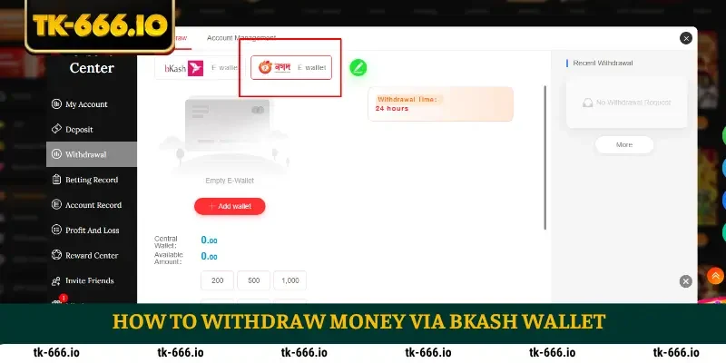 How to withdraw money via bKash wallet