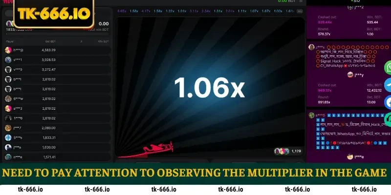 Need to pay attention to observing the multiplier in the game