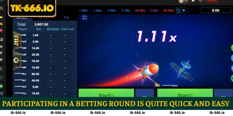 Participating in a betting round is quite quick and easy