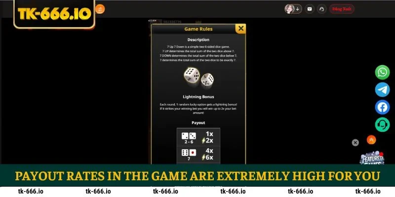 Payout rates in the game are extremely high for you