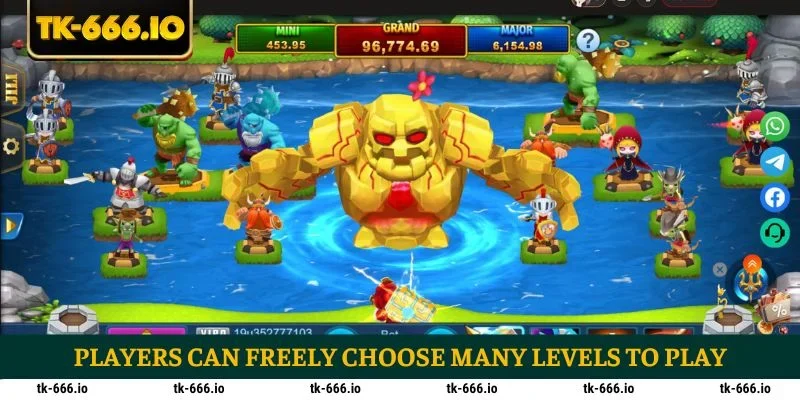 Players can freely choose many levels to play