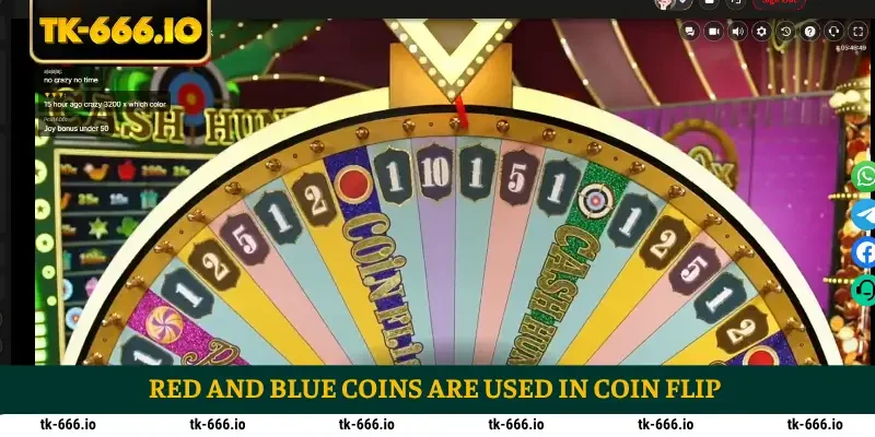Red and blue coins are used in Coin Flip