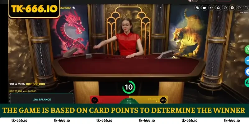 The game is based on card points to determine the winner