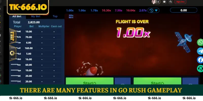 There are many features in Go Rush gameplay