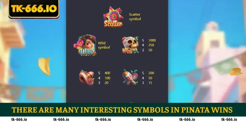 There are many interesting symbols in Pinata Wins