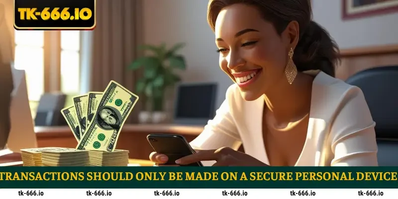 Transactions should only be made on a secure personal device